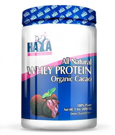 HAYA LABS 100% All Natural Whey Protein / Organic Cacao 0.454 кг.