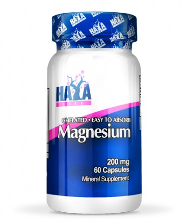 HAYA LABS Chelated Magnesium 200mg.  60caps.